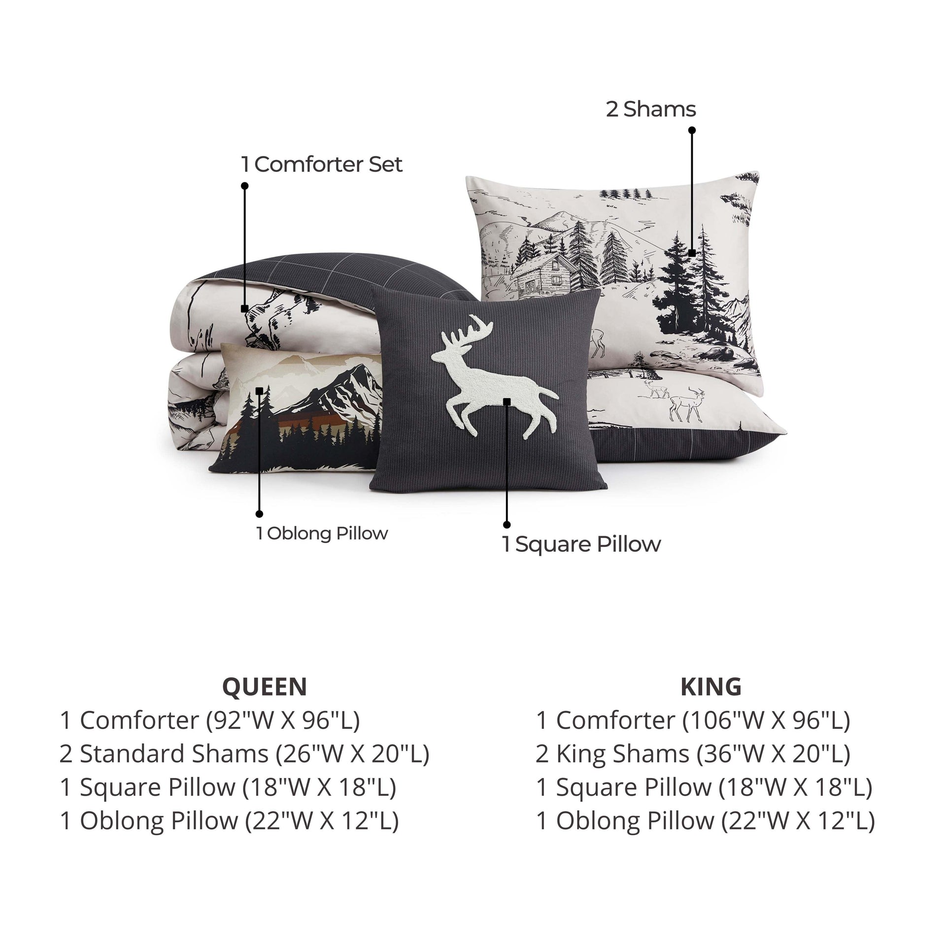 Bebejan Rocky Mountains 5 Piece Reversible Comforter Set