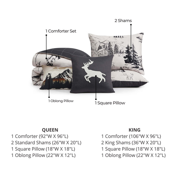 Bebejan Rocky Mountains 5 Piece Reversible Comforter Set