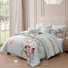 Bebejan Rose on Misty Green 8 Piece Reversible Comforter & Coverlet Set