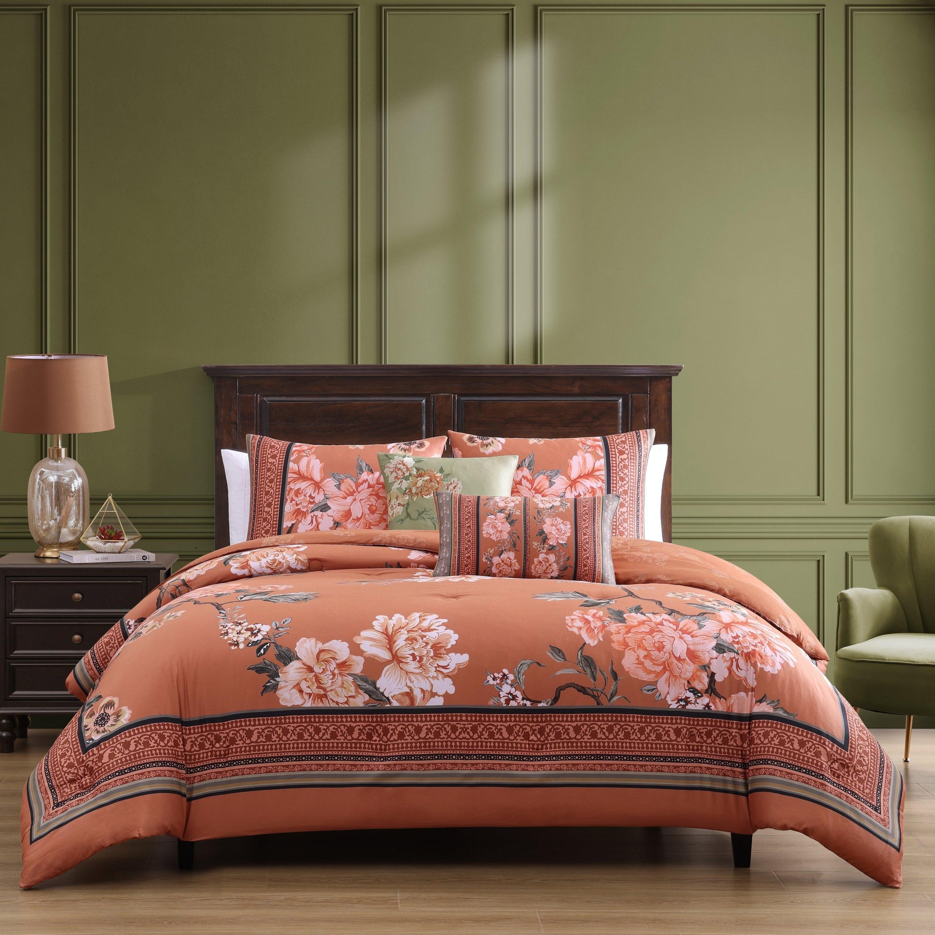 Bebejan Rossana 5 Piece Reversible Comforter Set in QUEEN - Final Sale