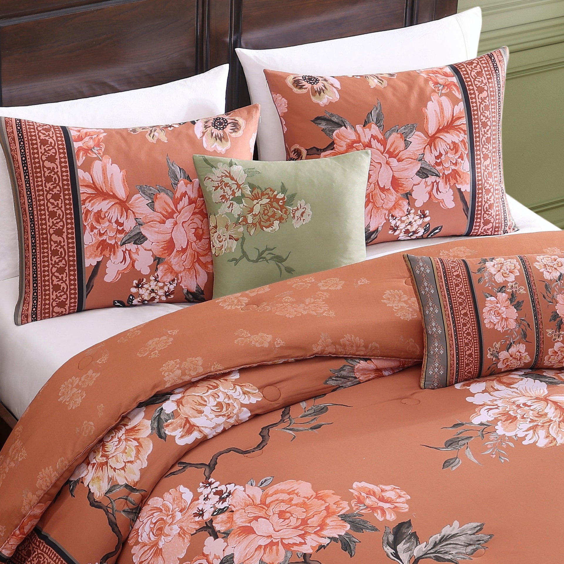 Bebejan Rossana 5 Piece Reversible Comforter Set in QUEEN - Final Sale