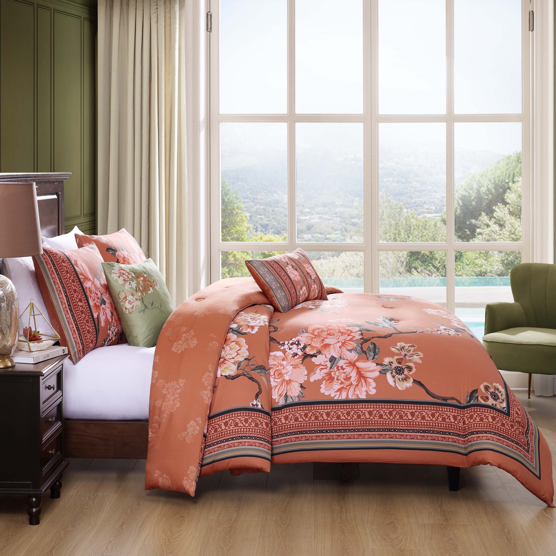 Bebejan Rossana 5 Piece Reversible Comforter Set in QUEEN - Final Sale