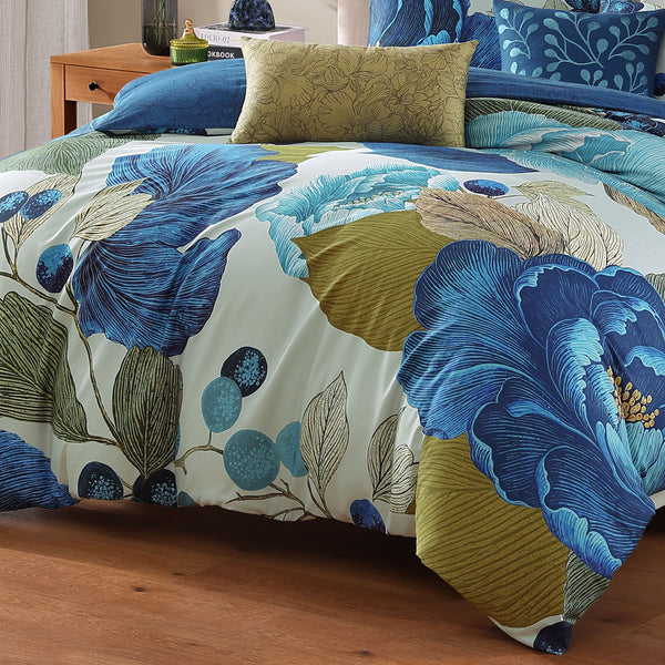 Bebejan Teal Tapestry 5 Piece Reversible Comforter Set