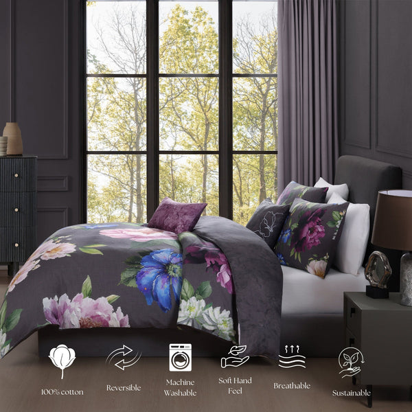 Bebejan Elegant Blossoms 5 Piece Reversible Comforter Set