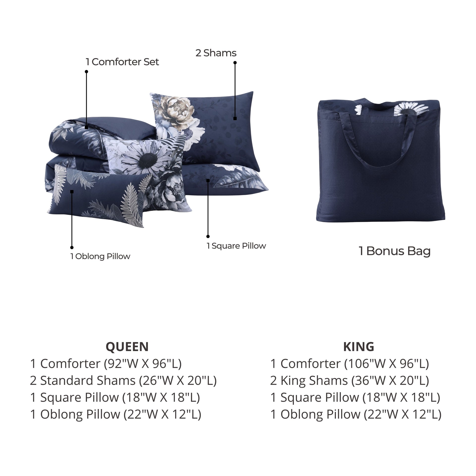 Bebejan Forget Me Not 5 Piece Reversible Comforter Set