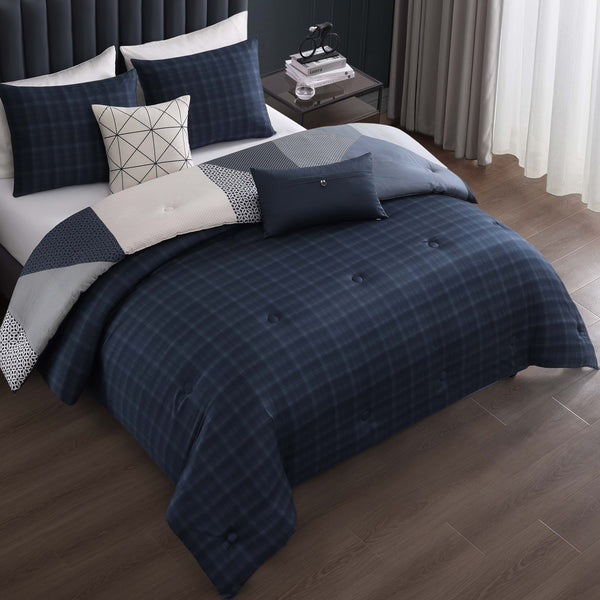 Bebejan Geo Fusion 200 Thread Count 100% Cotton Sateen 5 Piece Reversible Comforter Set