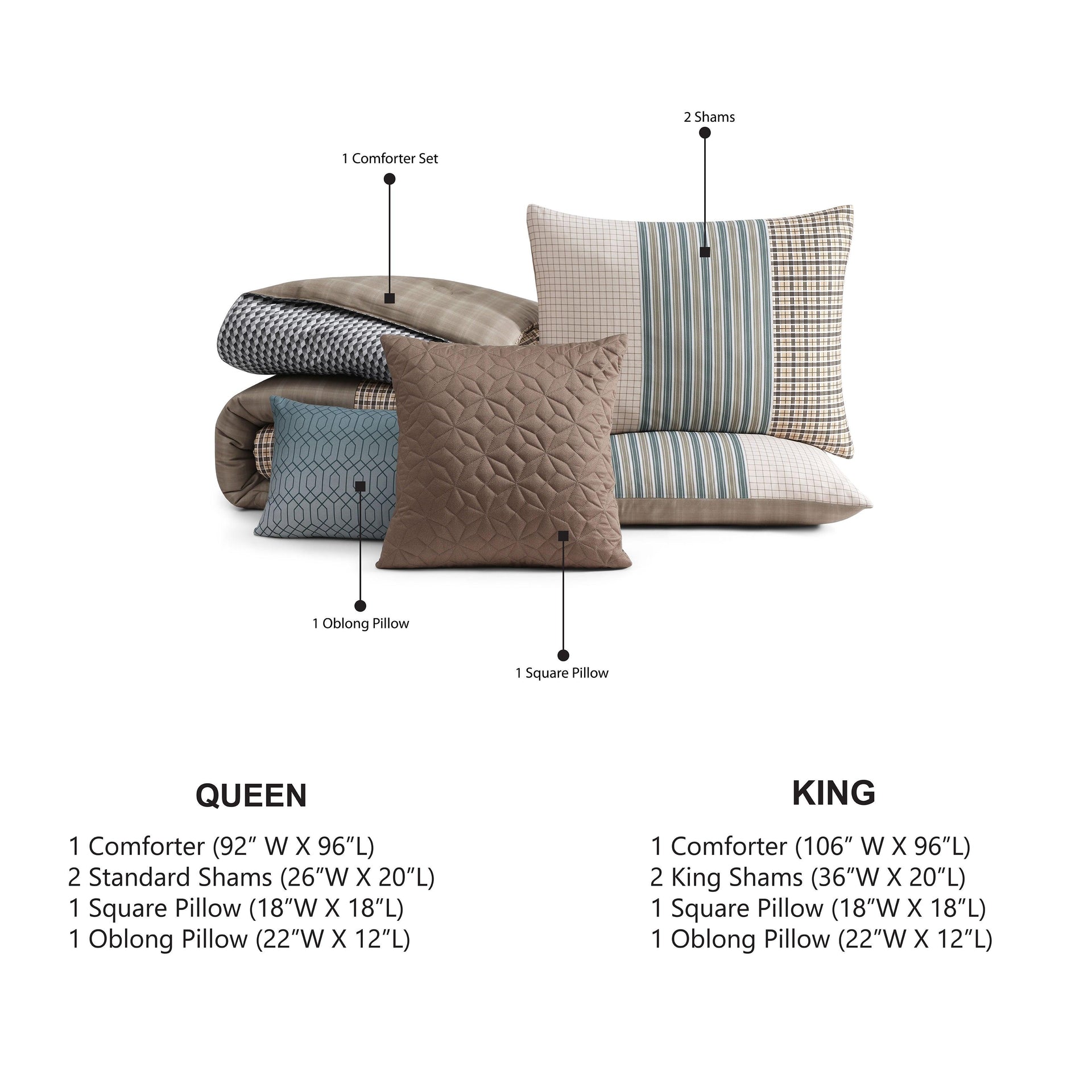 Bebejan Tranquil Patch 5 Piece Reversible Comforter Set
