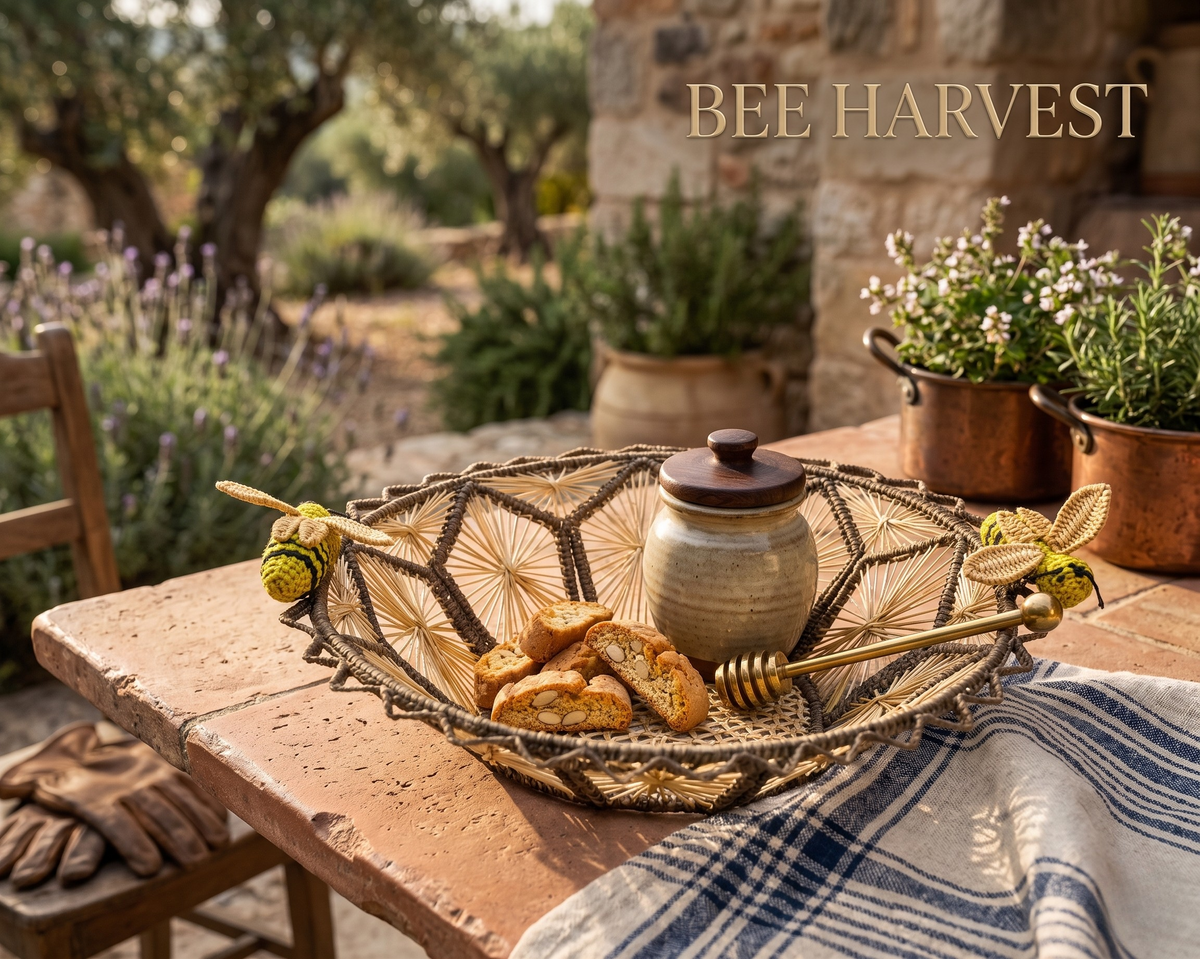 Busy Bees Handwoven Iraca Basket