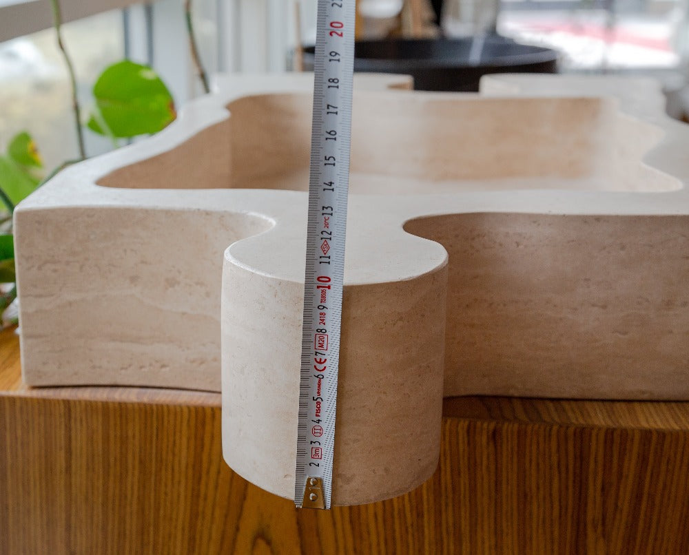 Natural Stone Beige Travertine Above Counter Puzzle Shape Sink (W)16