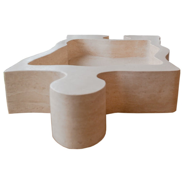 Natural Stone Beige Travertine Above Counter Puzzle Shape Sink (W)16