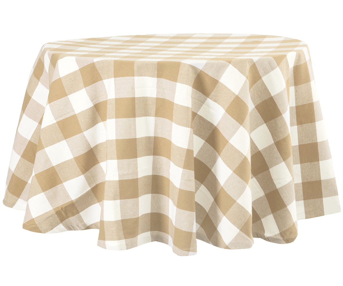 Beige Round Tablecloth - 60 Inch