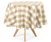 Beige Round Tablecloth - 60 Inch