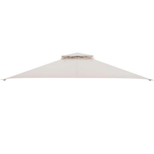 10 x 12 Feet Gazebo Replacement Top with Air Vent and Drainage Holes-Beige
