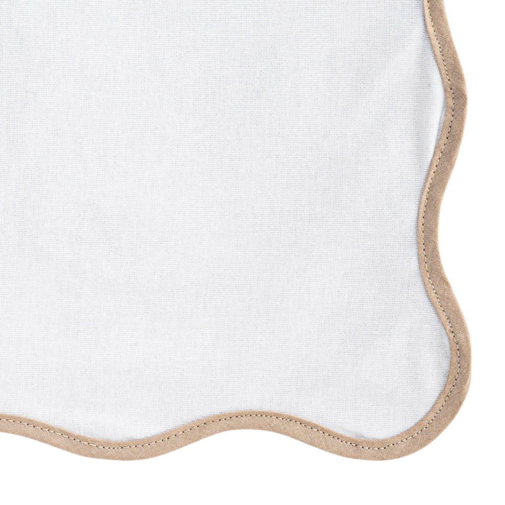 Beige Scallop Napkins - Embroidered Napkins