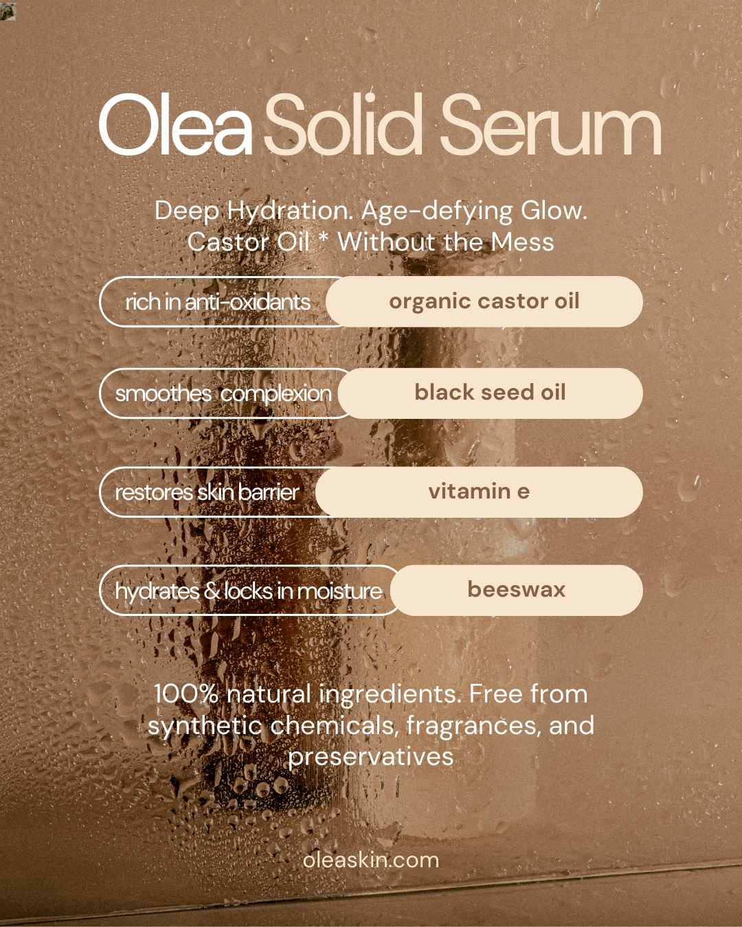 Castor Oil + Black Seed Oil. Zero Mess.