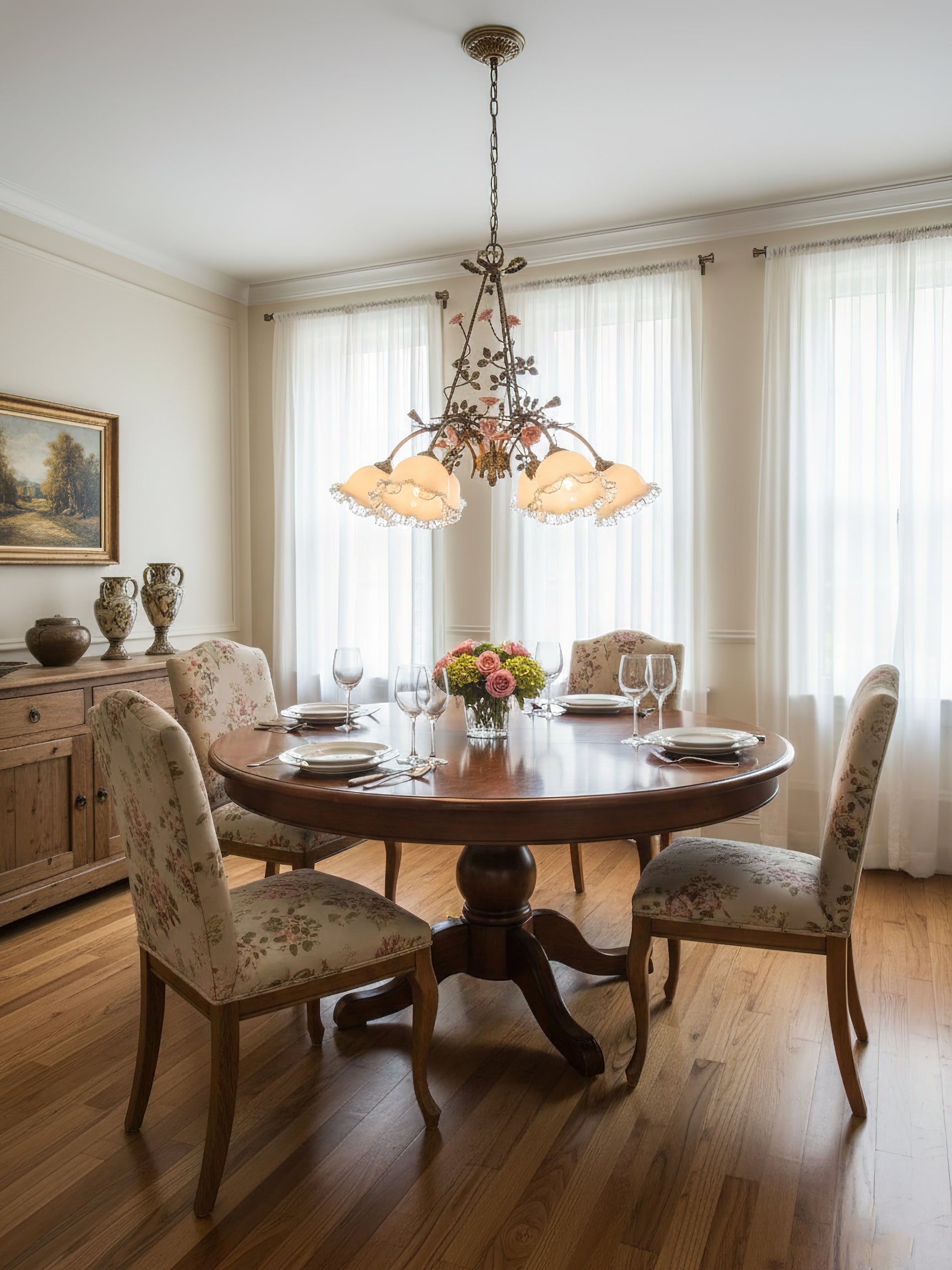 Belle Fleur Brass Chandelier