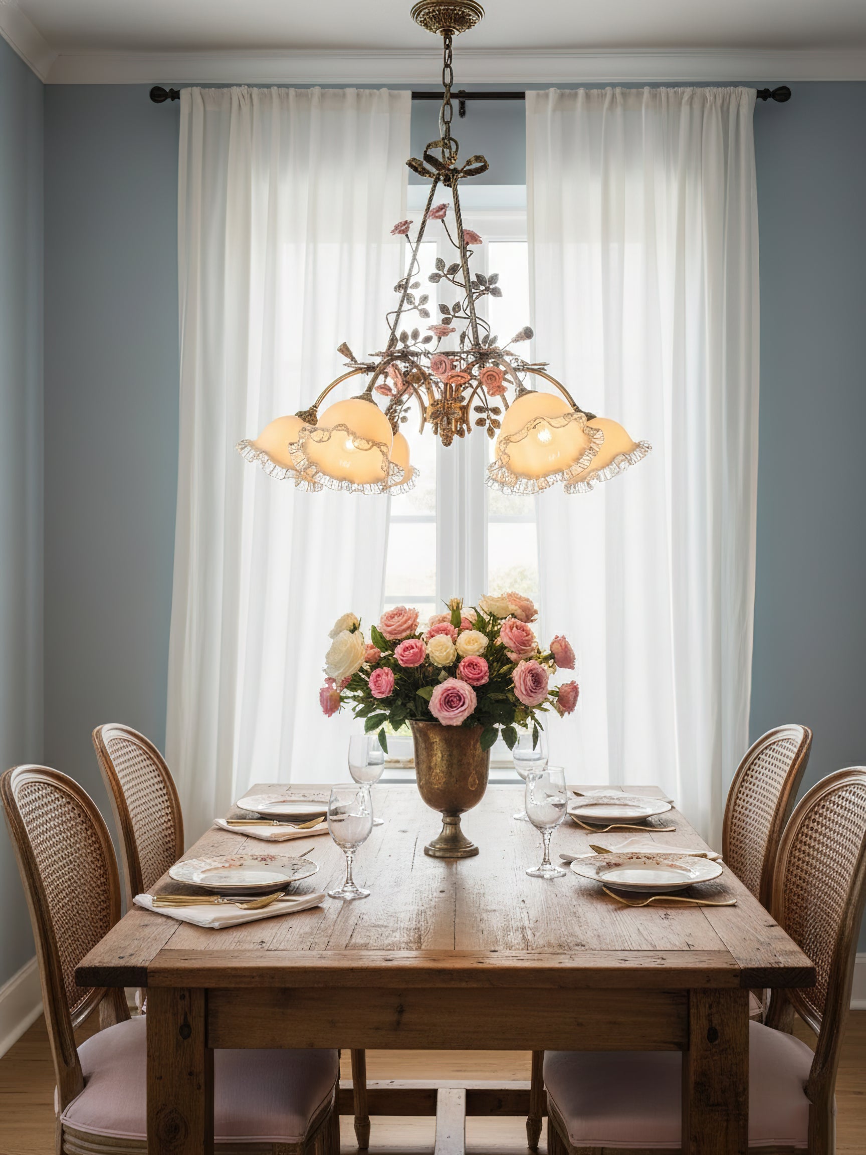 Belle Fleur Brass Chandelier