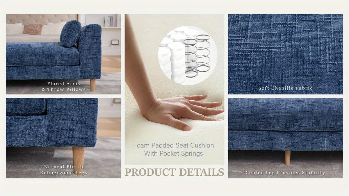 Bench - Chenille Blue 7ft
