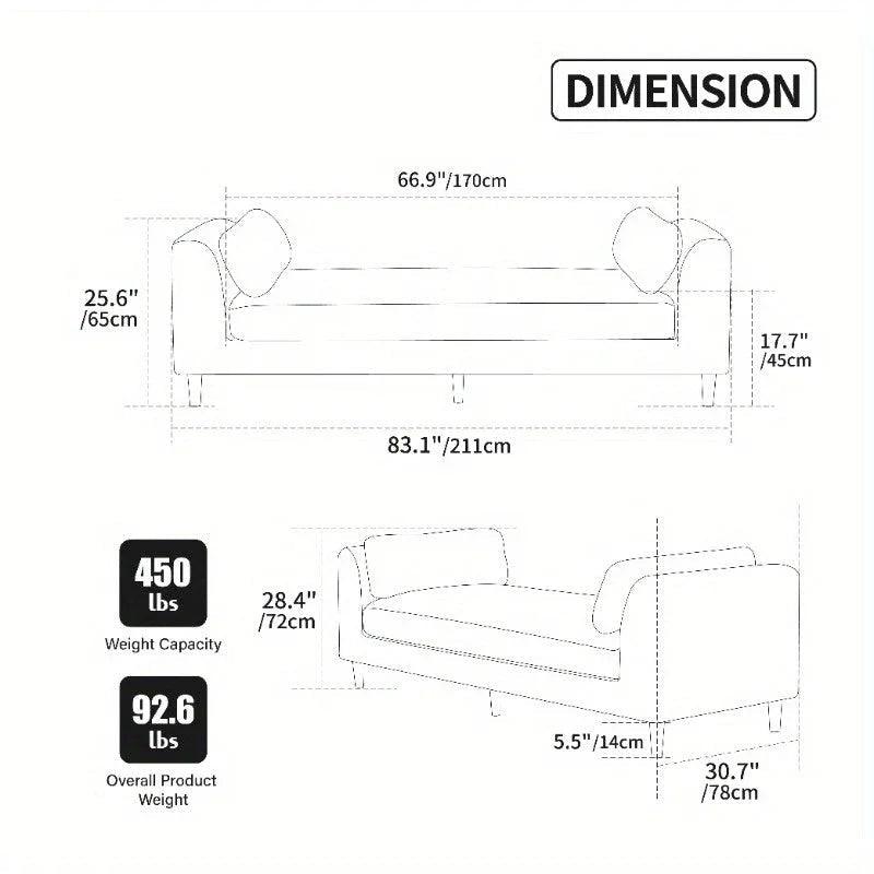 Bench - Chenille Blue 7ft