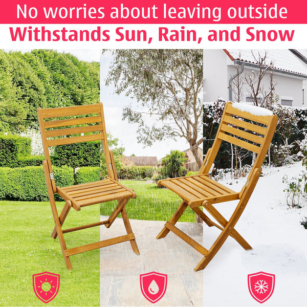 Tranquillo Anya Acacia Wood Folding Chairs Set of 2