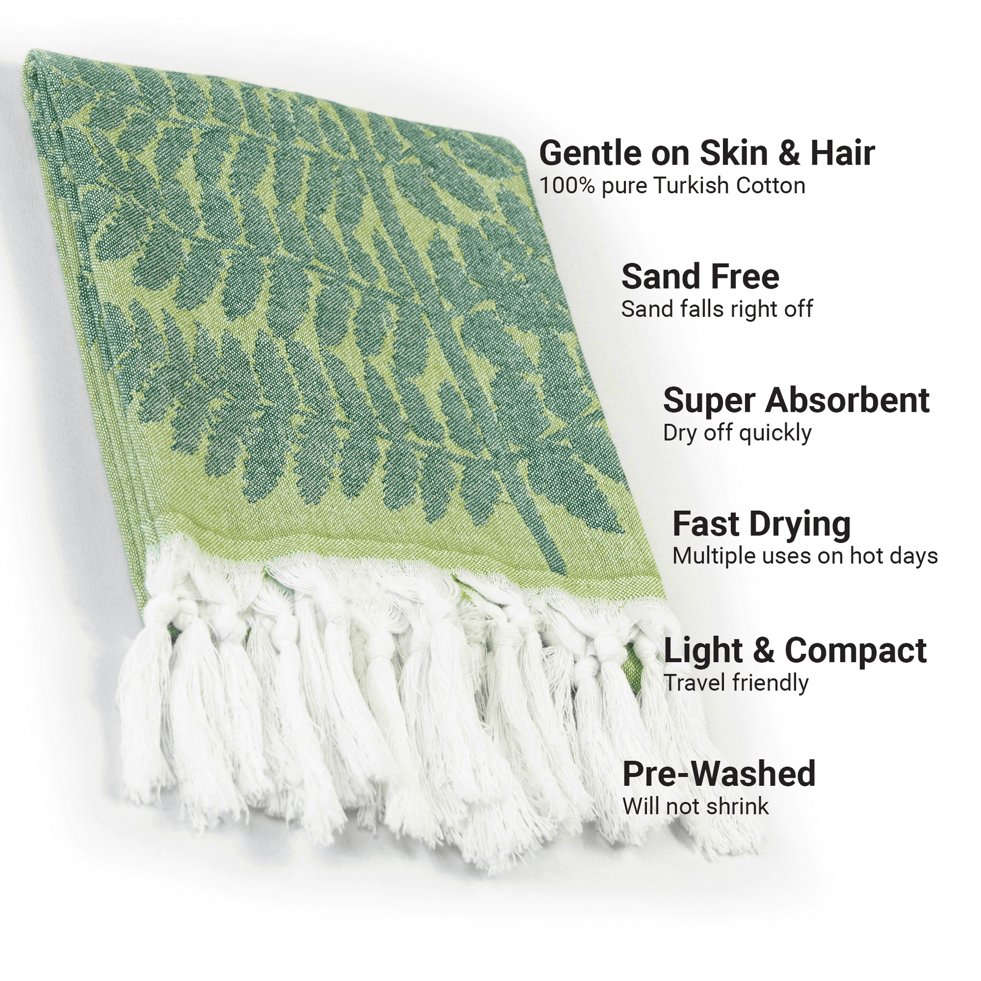 Turkish Towel | Hand Towel | Green