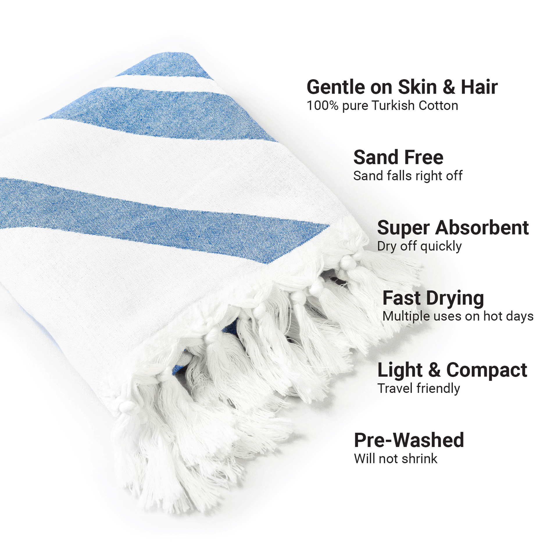 Turkish Towel | Body Towel | Blue + White