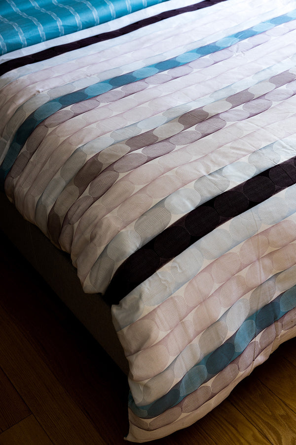 Bermuda Queen Size Printed Reversible Cotton 6pc Duvet Cover Set