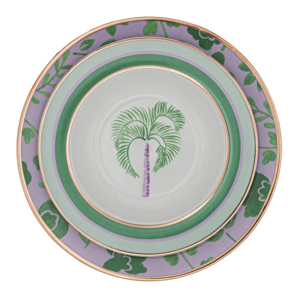 Bernadette Palm Porcelain Soup Bowls – Set of 4 (+1 Bonus Bowl)