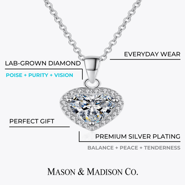 1 Carat Diamond Heart Pendant Necklace - Gifts for You 'n Me