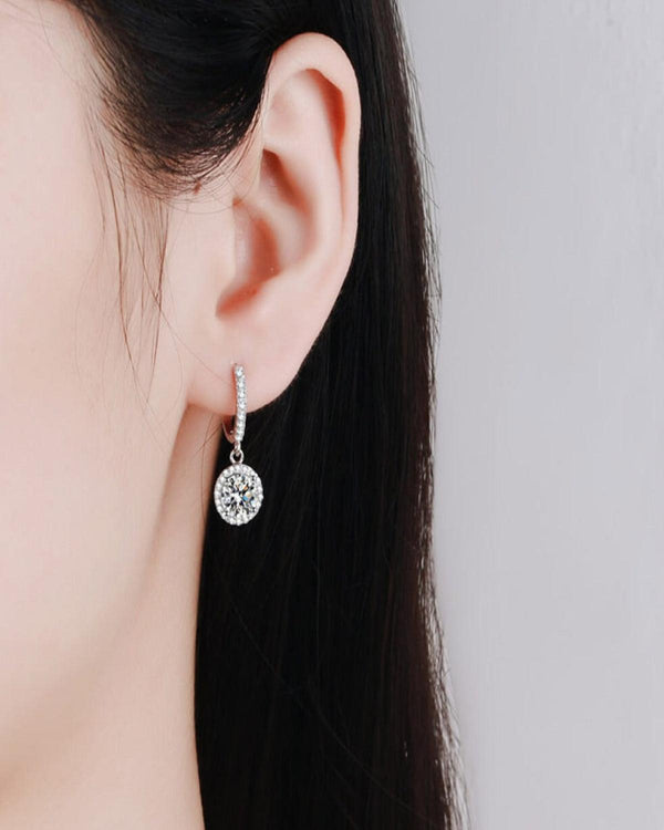 Best Trending Trendy Diamond Pendant Necklace + Diamond Drop Earrings Jewelry Bundle Set Jewelry Gift on Sale for Women, Lady, Mother, Wife