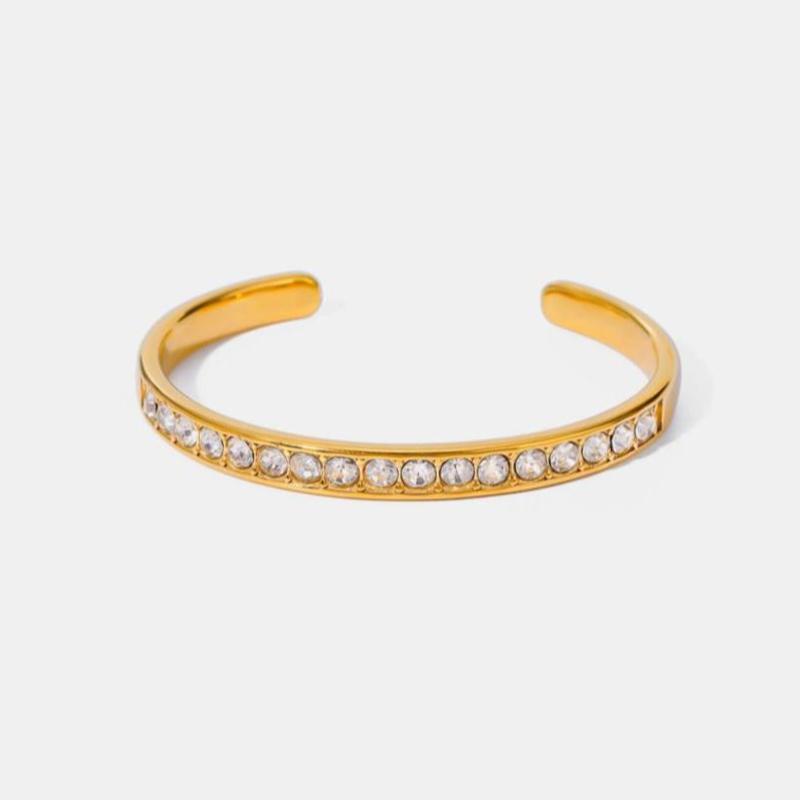Tennis Diamonds Gold Cuff Bracelet