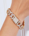 Best Trending Trendy Gold Diamond Chain Necklace Bracelet Bundle Set Jewelry Gift on Sale for Women, Lady, Mother, Wife