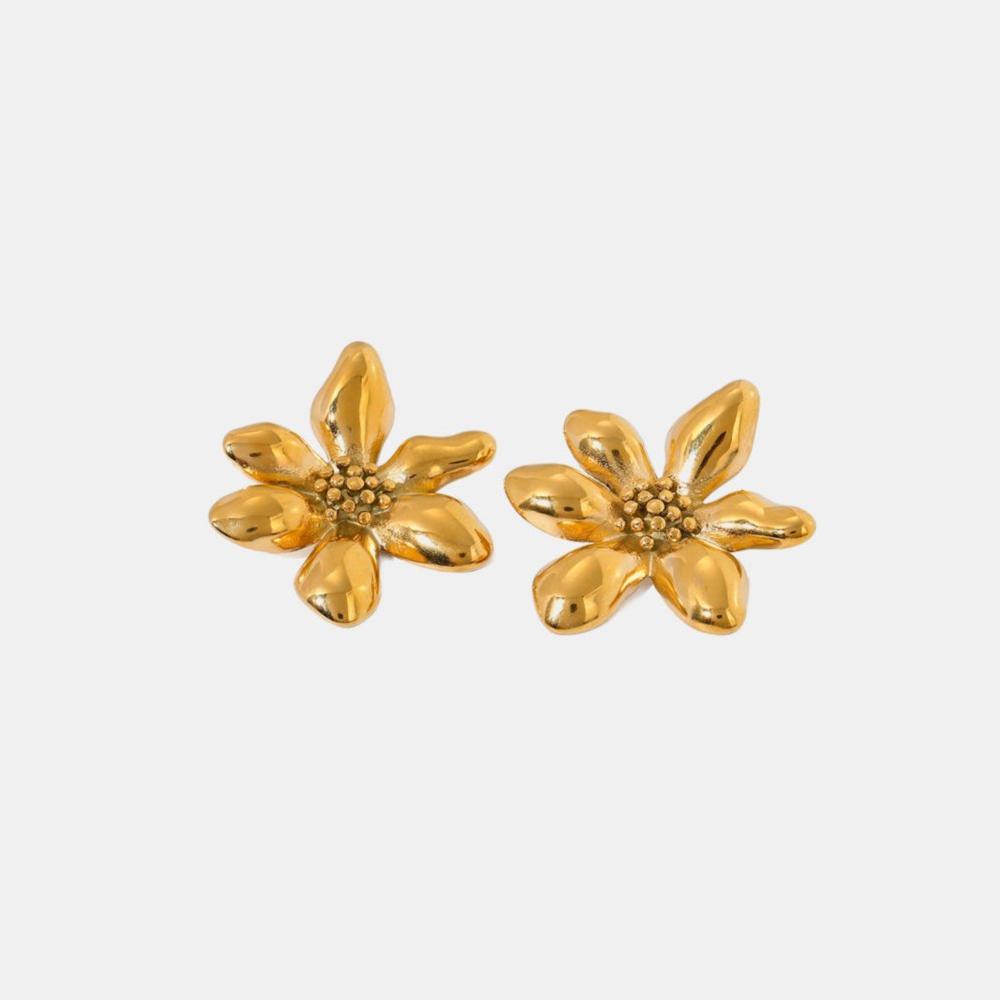 Gold Flower Stud Earrings