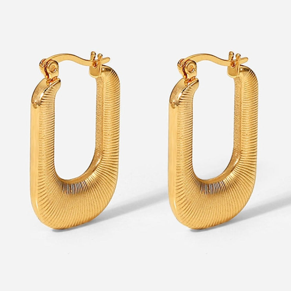 Good Luck Charm Screw-Thread U-Hoop Earrings