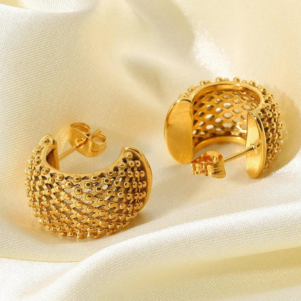 Dare Me - Mesh Half Hoop Earrings