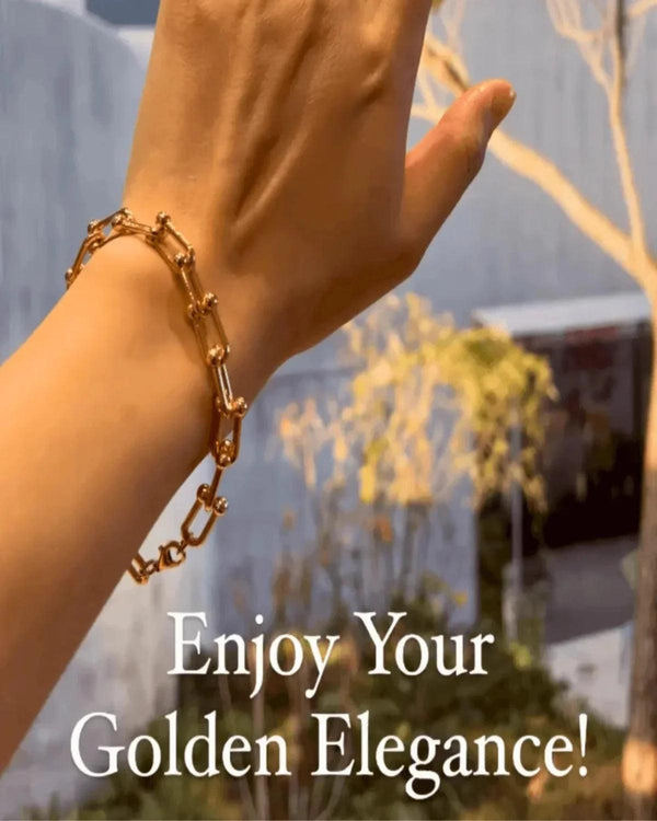 Best Trending Trendy Gold Link Chain Necklace Bracelet Bundle Set Jewelry Gift on Sale for Women, Lady, Mother, Wife