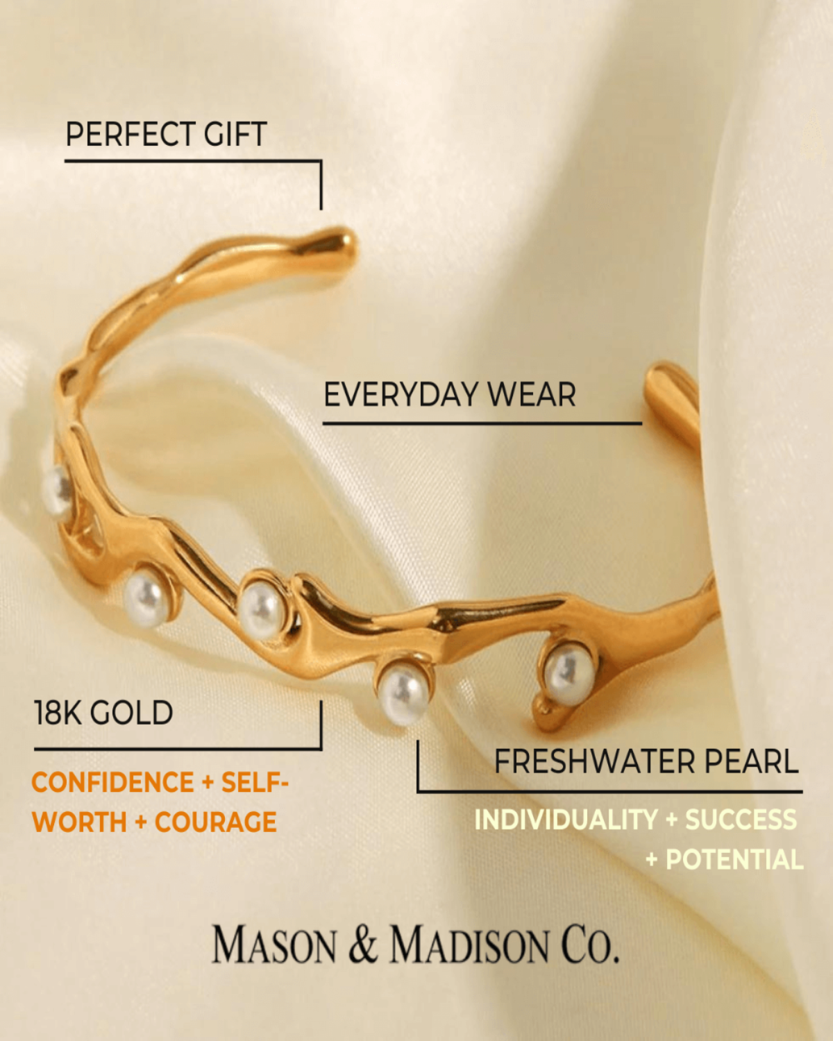 Best Trending Trendy Pearl Cuff Bracelet Jewelry Gift on Sale for Women, Lady, Mother, Wife