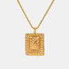 Gold Rectangle With Diamonds Pendant Necklace
