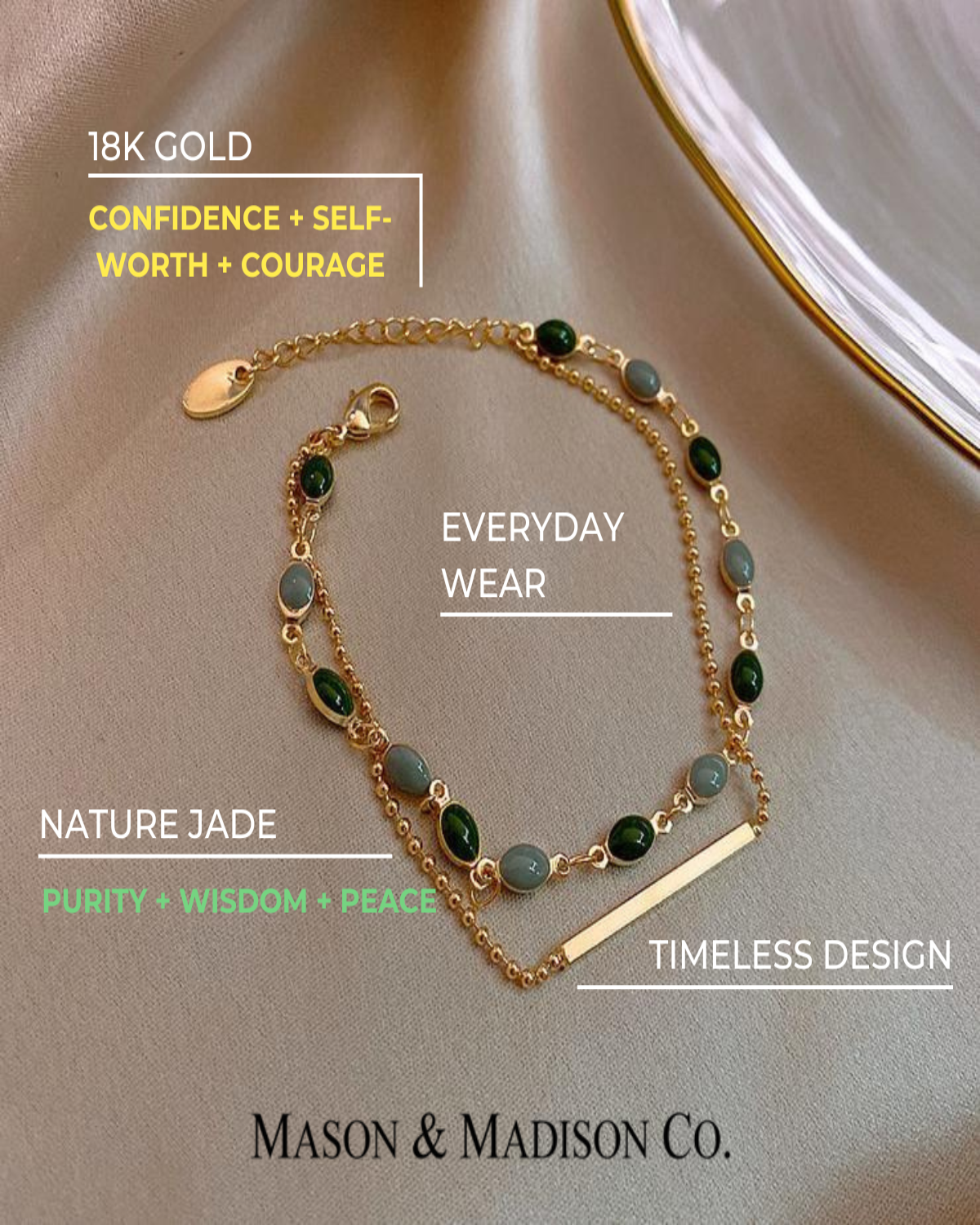 Best Trending Trendy Jade Necklace Bracelet Bundle Set Jewelry Gift on Sale for Women, Lady, Mother, Wife