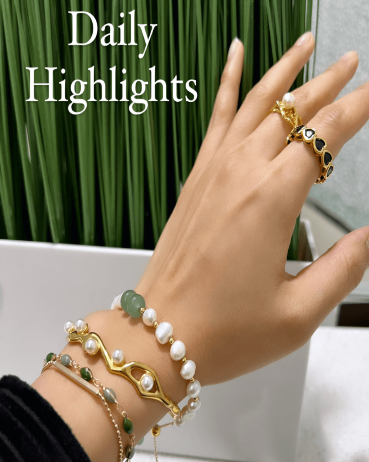 Best Trending Trendy Gold Chain Bracelet with Jade Jewelry Gift on Sale for Women, Lady, Mother, Wife