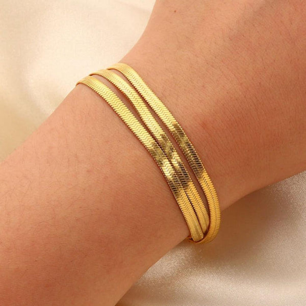 Triple-Layered Snake Chain Bracelet