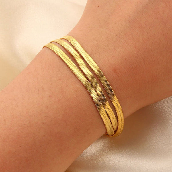 Triple-Layered Snake Chain Bracelet