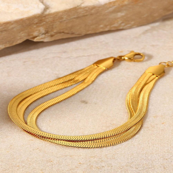 Triple-Layered Snake Chain Bracelet