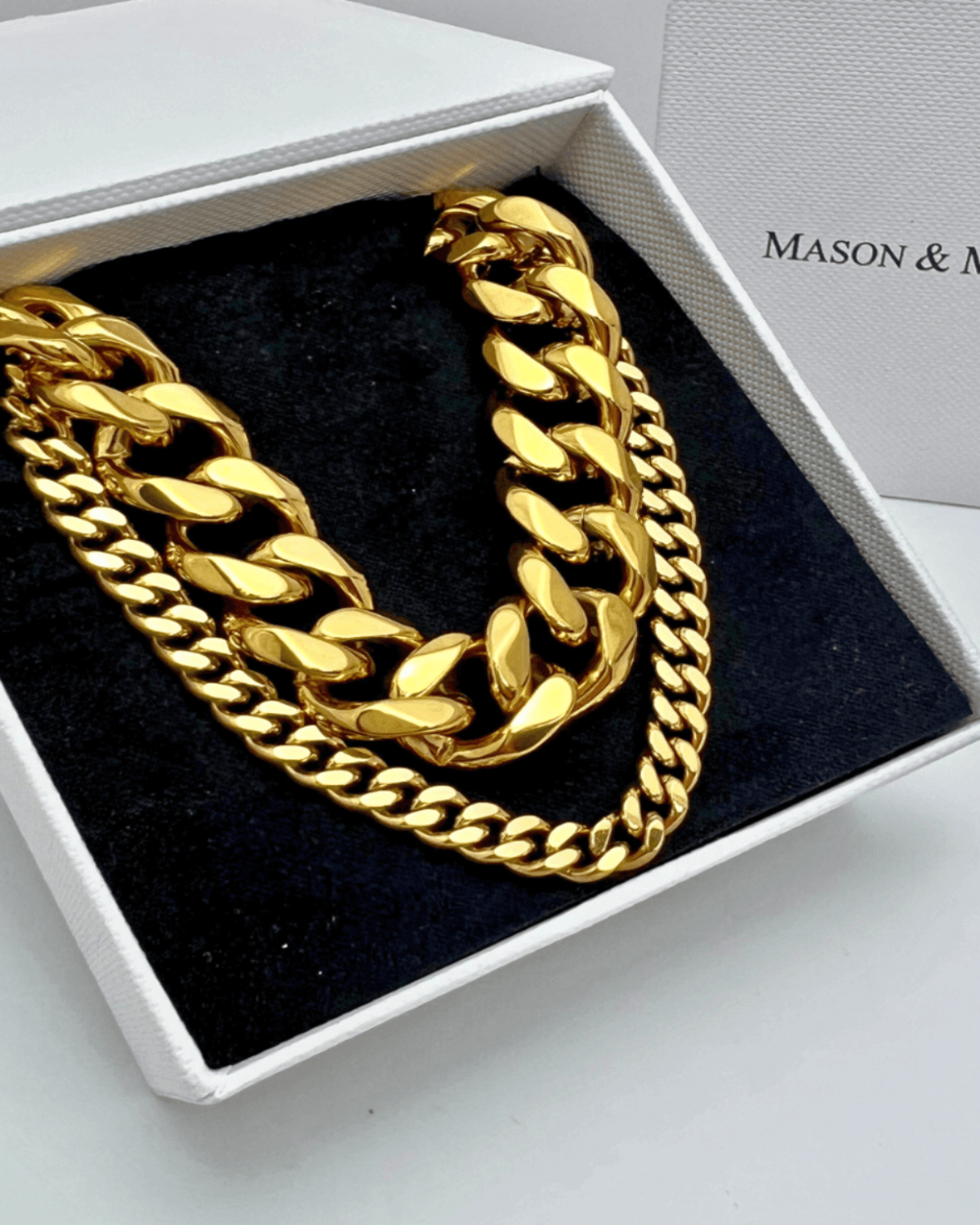 Best Trending Trendy Gold Chunky Chain + Cable Chain Necklace Stack Bundle Jewelry Gift on Sale for Women, Lady, Mother, Wife