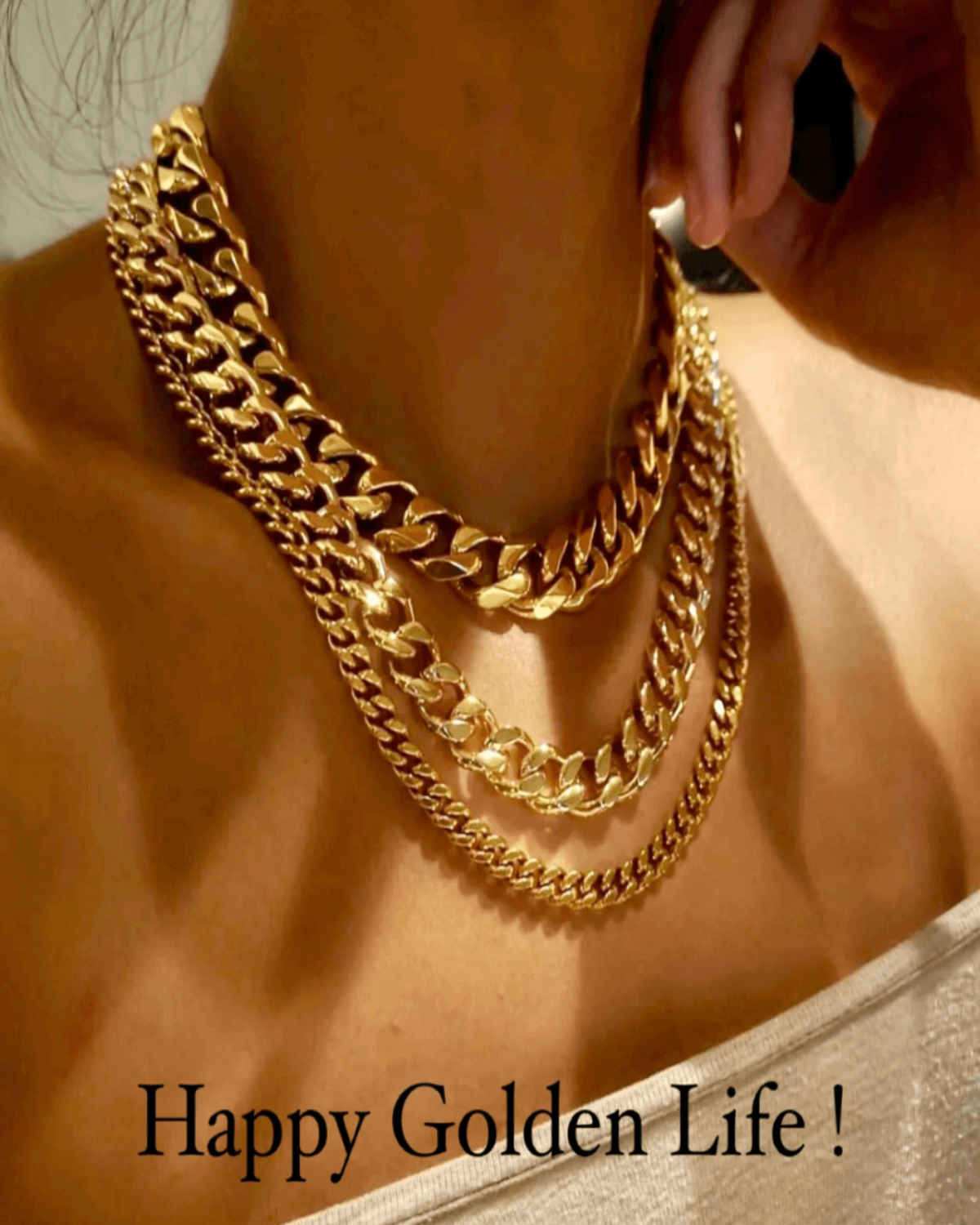 Best Trending Trendy Gold Chunky Chain + Cable Chain Necklace Stack Bundle Jewelry Gift on Sale for Women, Lady, Mother, Wife