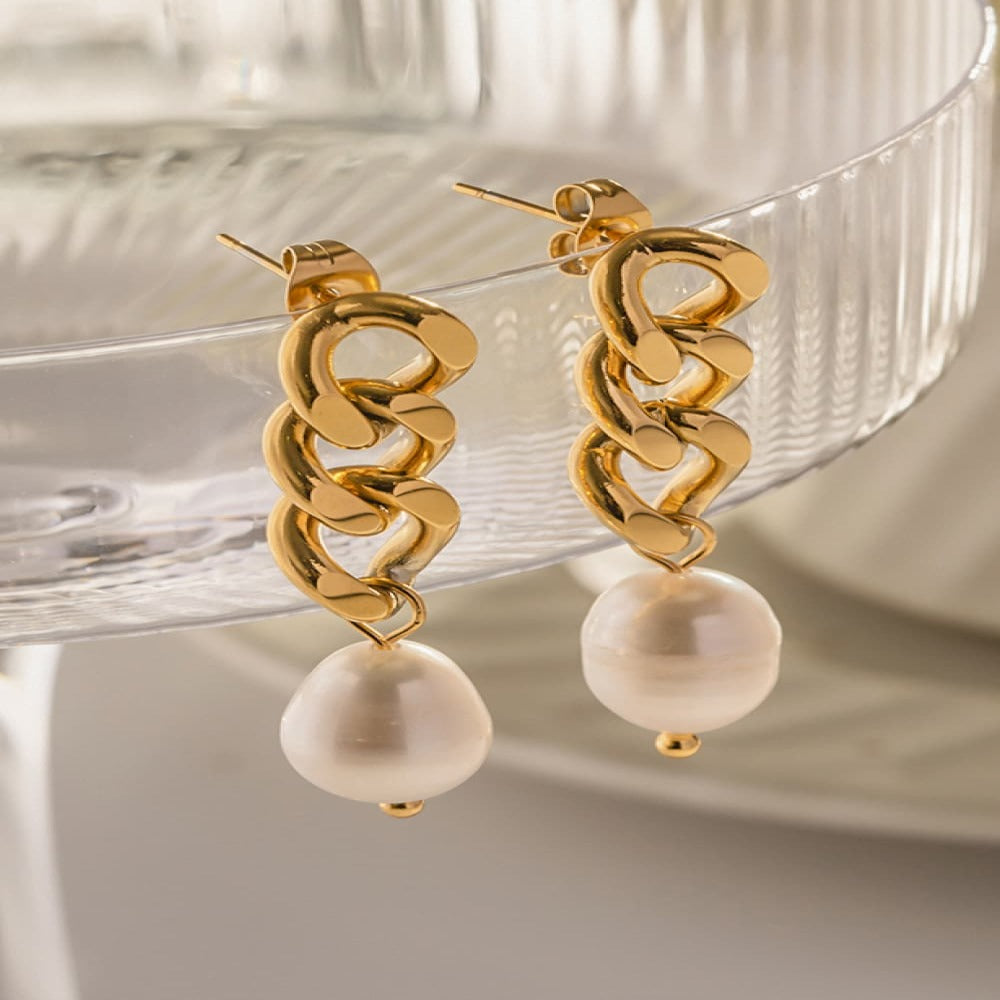 Pearl Chain Earrings
