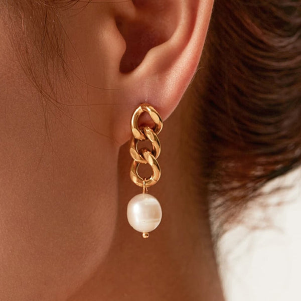 Pearl Chain Earrings