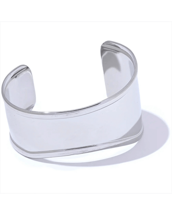 Silver Cuff Bracelet - Bone