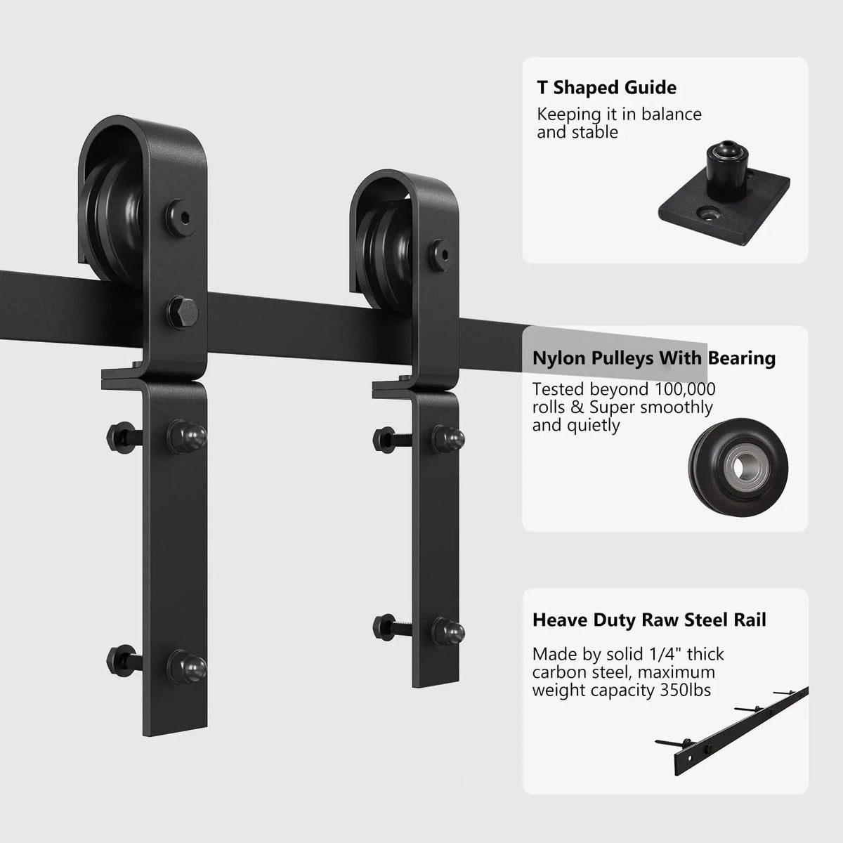 Bi-Folding Sliding Barn Door Hardware Track Kit (No Door)