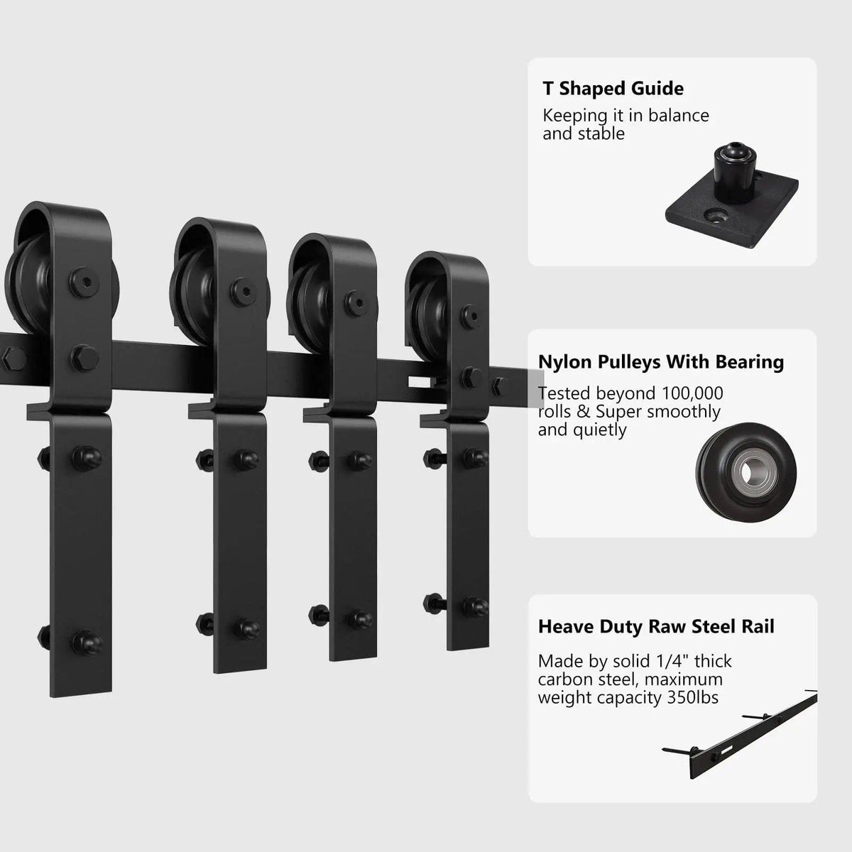Bi-Folding Sliding Barn Door Hardware Track Kit (No Door)
